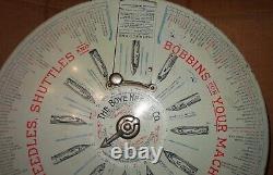 Antique Boye Rotary Needles Shuttles & Bobbins Store Display Case 124 Wood Tubes