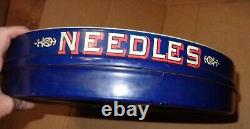 Antique Boye Rotary Needles Shuttles & Bobbins Store Display Case 124 Wood Tubes