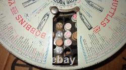 Antique Boye Rotary Needles Shuttles & Bobbins Store Display Case 124 Wood Tubes
