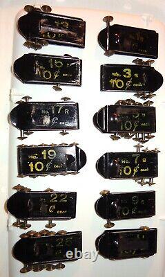 Antique Boye Rotary Needles Shuttles & Bobbins Store Display Case 124 Wood Tubes