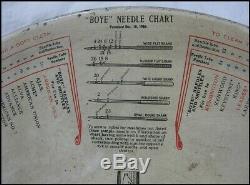 Antique Boye Sewing Machine Needle Shuttle Rotary Store Display Case + Needles+