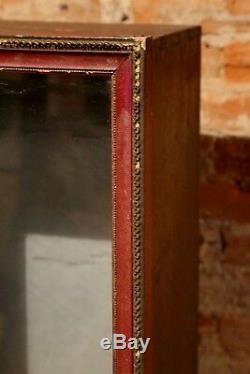 Antique COUNTRY STORE Display Showcase Upright Wood with Old Glass Case VTG