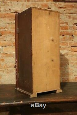 Antique COUNTRY STORE Display Showcase Upright Wood with Old Glass Case VTG