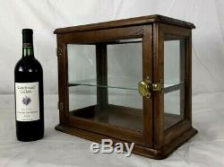 Antique COUNTRY STORE Display Showcase Wood Glass Shelf 7x12x10.5 Interior Area
