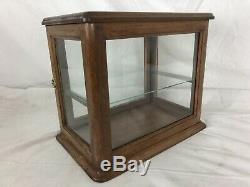 Antique COUNTRY STORE Display Showcase Wood Glass Shelf 7x12x10.5 Interior Area