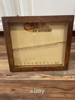 Antique Case XX Cutlery Knife Wood Advertising Counter Store Display Cabinet