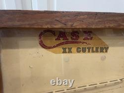 Antique Case XX Cutlery Knife Wood Advertising Counter Store Display Cabinet