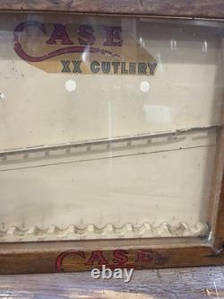 Antique Case XX Cutlery Knife Wood Advertising Counter Store Display Cabinet