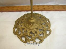 Antique Cast Iron Victorian Ornate Hat Stand Wig Store Display Wood Top