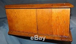 Antique Clark's Mile-End 2 Drawer Spool Cabinet Wood Dovetail Store Display Case