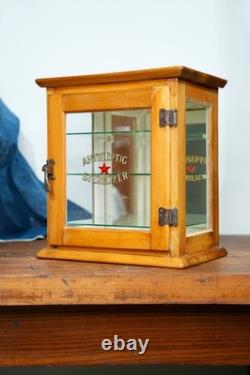 Antique Countertop Display Case Wood Glass shelf apothecary cabinet Vintage