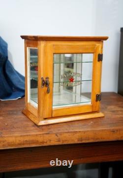 Antique Countertop Display Case Wood Glass shelf apothecary cabinet Vintage