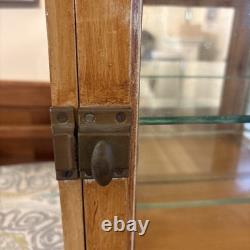 Antique Countertop Display Case Wood Glass shelf apothecary cabinet Vintage