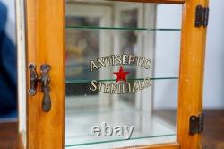 Antique Countertop Display Case Wood Glass shelf apothecary cabinet Vintage