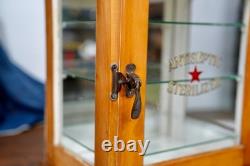 Antique Countertop Display Case Wood Glass shelf apothecary cabinet Vintage