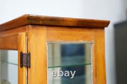 Antique Countertop Display Case Wood Glass shelf apothecary cabinet Vintage