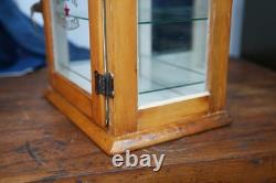 Antique Countertop Display Case Wood Glass shelf apothecary cabinet Vintage