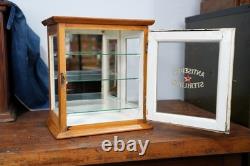 Antique Countertop Display Case Wood Glass shelf apothecary cabinet Vintage