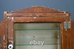 Antique Countertop Display Case Wood Glass shelf vintage apothecary cabinet