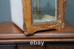 Antique Countertop Display Case Wood Glass shelf vintage apothecary cabinet