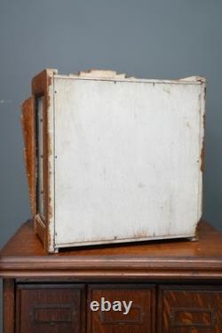 Antique Countertop Display Case Wood Glass shelf vintage apothecary cabinet