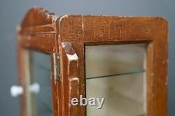 Antique Countertop Display Case Wood Glass shelf vintage apothecary cabinet