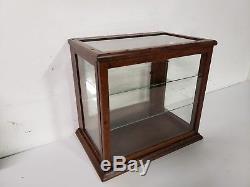 Antique Country Store Display Showcase OAK Quartersawn Wood Glass Counter Top