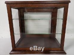 Antique Country Store Display Showcase OAK Quartersawn Wood Glass Counter Top