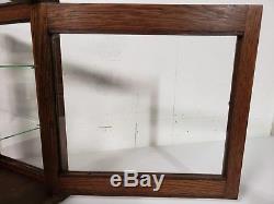 Antique Country Store Display Showcase OAK Quartersawn Wood Glass Counter Top