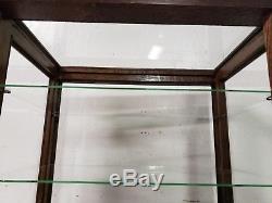 Antique Country Store Display Showcase OAK Quartersawn Wood Glass Counter Top