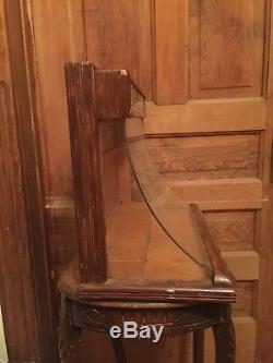 Antique Curved Glass and Wood EVERSHARP Fountain Pen Pencil Store Display Case