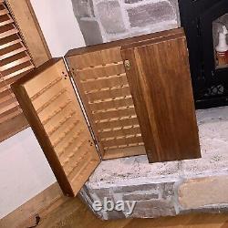 Antique Cypress Wood 177 Thread Spool Cabinet Wall Mount Vintage 21x18x5