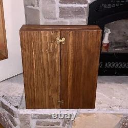 Antique Cypress Wood 177 Thread Spool Cabinet Wall Mount Vintage 21x18x5