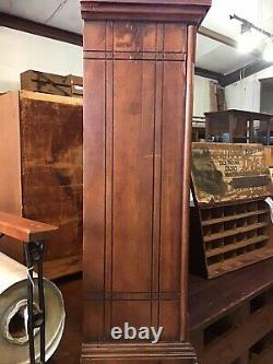 Antique DIAMOND DYES Store Counter Cabinet Tin & Wood Evolution Of Woman C1890