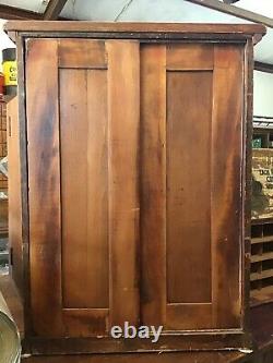 Antique DIAMOND DYES Store Counter Cabinet Tin & Wood Evolution Of Woman C1890