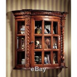 Antique Display Cardington Square Manor 27.5 Hardwood Wall Curio Cabinet