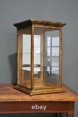 Antique Display Case Wood Glass shelf apothecary cabinet vintage Countertop