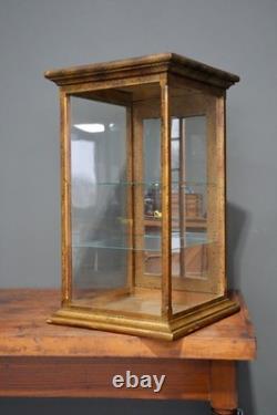 Antique Display Case Wood Glass shelf apothecary cabinet vintage Countertop