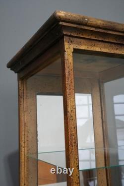 Antique Display Case Wood Glass shelf apothecary cabinet vintage Countertop