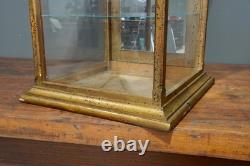Antique Display Case Wood Glass shelf apothecary cabinet vintage Countertop