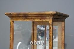Antique Display Case Wood Glass shelf apothecary cabinet vintage Countertop