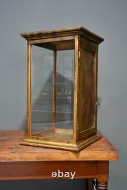 Antique Display Case Wood Glass shelf apothecary cabinet vintage Countertop