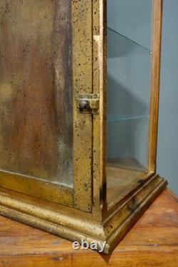 Antique Display Case Wood Glass shelf apothecary cabinet vintage Countertop