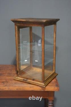Antique Display Case Wood Glass shelf apothecary cabinet vintage Countertop
