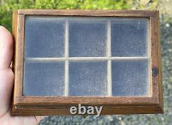 Antique Dovetailed Wood Glass Topped Display Box Salesman Case Watch Vitrine