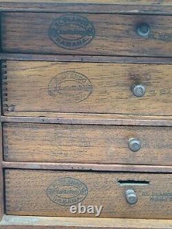 Antique El Planco Habana Wood Cigar Display Sales Case Tobacco Store Counter Top