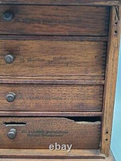 Antique El Planco Habana Wood Cigar Display Sales Case Tobacco Store Counter Top