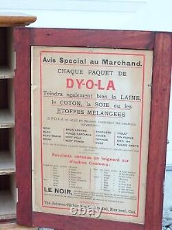 Antique Enamel Store Display DYOLA Cabinet FRENCH Wood Counter Display Cabinet