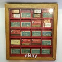 Antique Esterbrook Pen Nibs Wood Advertising Display Case Lot LOADED Spencerian