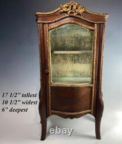 Antique French 17.5 Tall 10.5 Wide Doll Size Vitrine, Display Case, Miniature